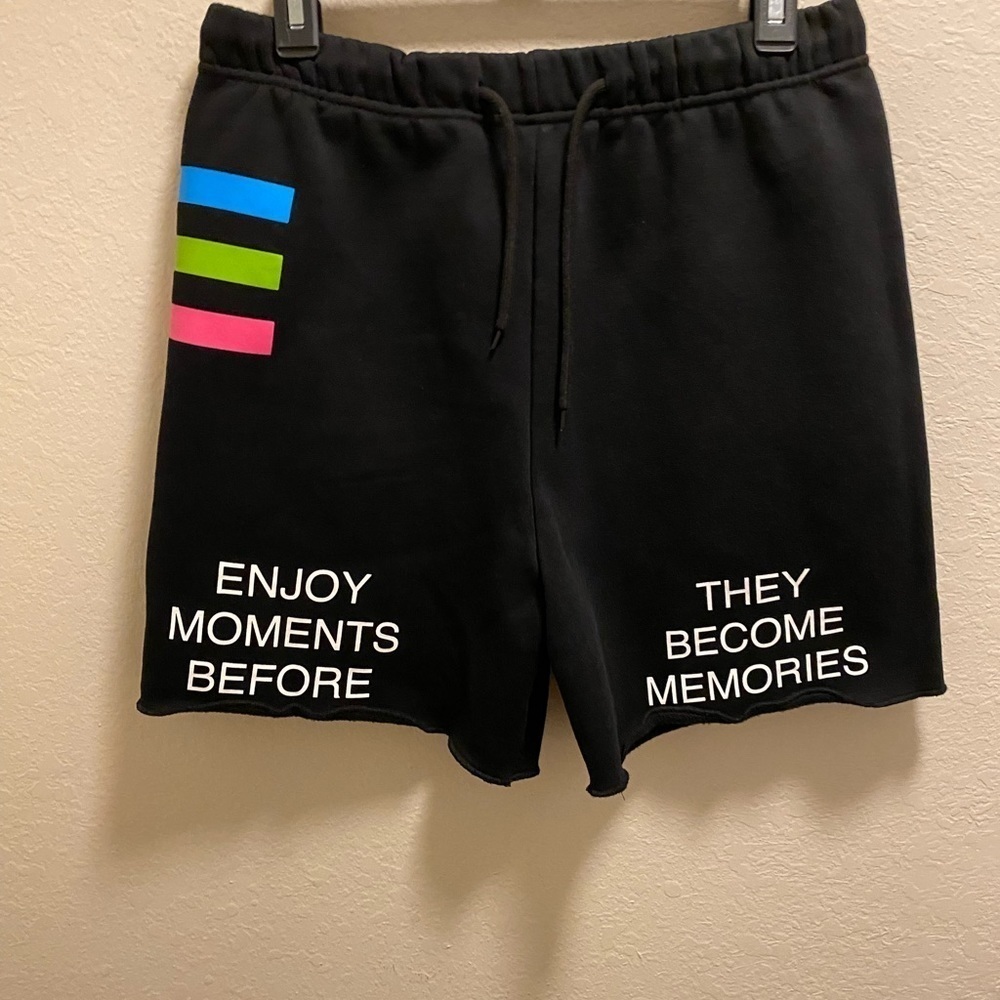 Revolve Mayfair The Label Black Graphic Drawstring Shorts Size M/L - Picture 7 of 12